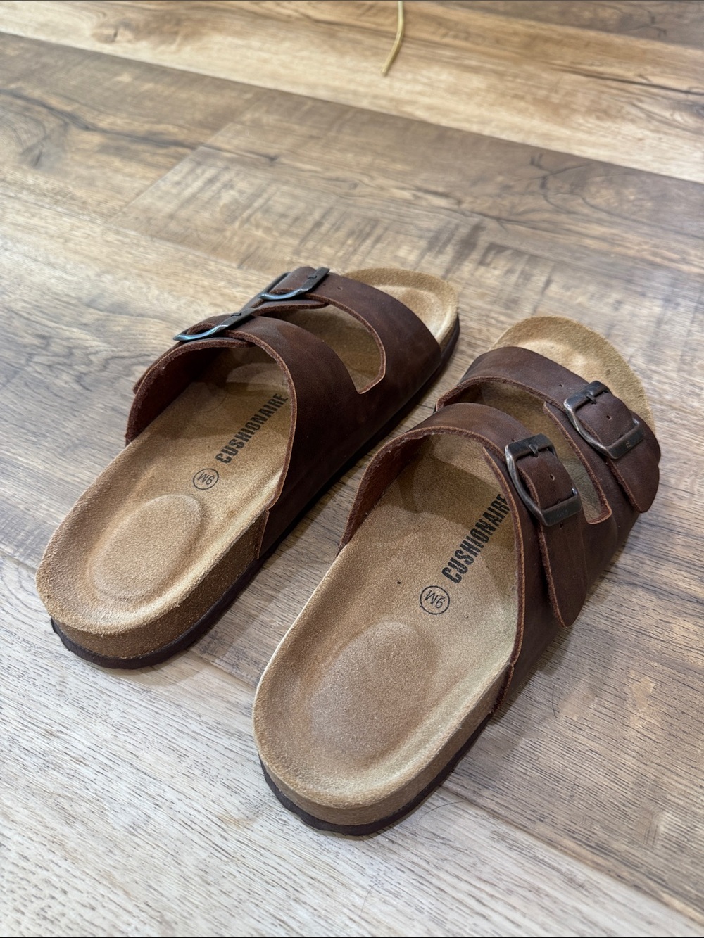 Brown Double Buckle Slide Sandals - Picture 3 of 7
